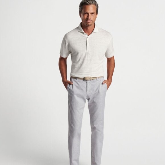 Peter Millar Greystone Short Sleeve Soft Linen Polo Shirt XL NWT $180